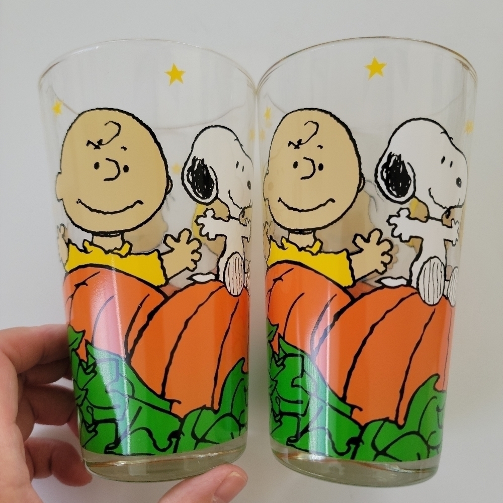 NWOT Snoopy, Charlie Brown & Gang, 16 oz Glass, 2 Pc Set